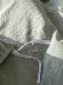 Set colcha con fleco unicolor sin relleno - Verde - Ver 4