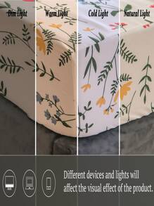 花卉印花床單，田園風格床單，適用於臥室 - 彩色 - 查看 7