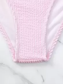 Swim Mod Conjunto de bikini con textura de un hombro para playa en verano