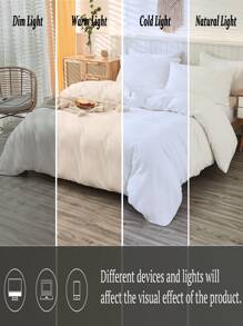 3pcs White Bohemian Farmhouse Style Bedding Set, Soft Microfiber Duvet Cover, Suitable For Men And Women (1 Duvet Cover + 2 Pillow Shams, Comforter Not Included), Essential For Student Dorms, Comfortable And Stylish