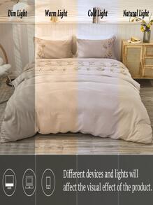 1. Bộ ga trải giường thêu hoa, bộ vỏ chăn phong cách Bohemian, bộ vỏ chăn phong cách Bohemian màu be, 3 món, bộ vỏ chăn thêu hoa kiểu trang trại cổ điển, quà tặng cho phái nữ, bộ ga trải giường jacquard mềm mại cho mọi mùa. - Màu Khaki - Xem 9