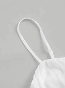 SHEIN MOD Ruched Bustier Cami Top - White - View 3