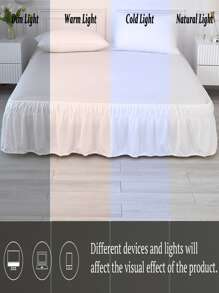 Solid Color Bed Skirt - White - View 8