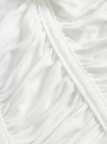 SHEIN MOD 扭纹前褶饰紧身胸衣结构吊带背心 - 白色 - 查看 3