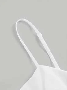 SHEIN MOD Ruffle Trim Wrap Hem Cami Dress - White - View 4