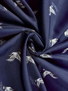 NITAGUT Áo sơ mi Nam Nút phía trước Thú vật Tất cả trên in Giải trí - Màu xanh hải quân - Xem 5