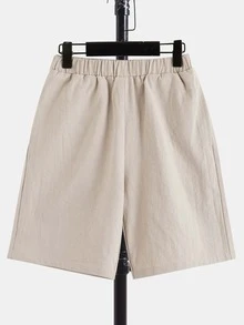 SHEIN Boys Two Tone Flap Pocket Drop Shoulder Top & Shorts - Multicolor - View 3