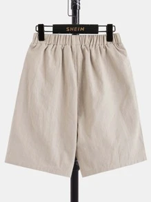 SHEIN Boys Two Tone Flap Pocket Drop Shoulder Top & Shorts - Multicolor - View 4