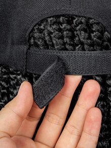 Tóc giả tổng hợp bện dài tự nhiên có mũ trùm đầu - màu đen - Xem 6