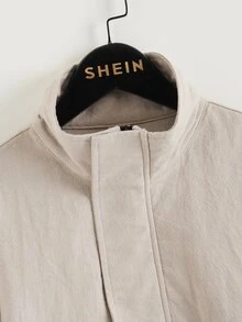 SHEIN Boys Two Tone Flap Pocket Drop Shoulder Top & Shorts - Multicolor - View 5