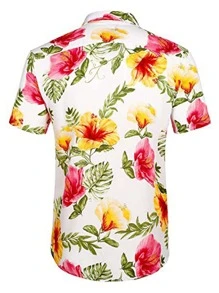 NITAGUT 男士熱帶圖案襯衫和腰部抽繩短褲 - 彩色 - 查看 4