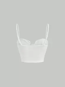 SHEIN MOD White Conch Corset Mermaid Core Solid Bustier Corset Structure Cami Top