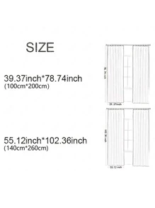 葉子圖案1片遮光窗簾 - 彩色 - 查看 2