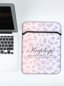 1入組13英寸標語圖案電腦包和1入組配件小袋 - 彩色 - 查看 2