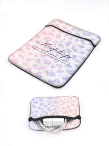 1入組13英寸標語圖案電腦包和1入組配件小袋 - 彩色 - 查看 4