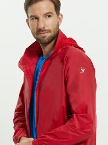 男士拉鏈開襟連帽夾克 - 紅色 - 查看 5