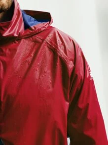 男士拉鏈開襟連帽夾克 - 紅色 - 查看 6