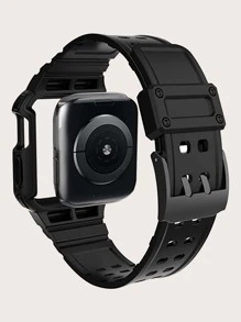 1入組兼容 Apple 智能手錶 Tpu 錶帶，帶保護殼，適用於 41 毫米 44 毫米 45 毫米/超 49 毫米 - 黑色 - 查看 2