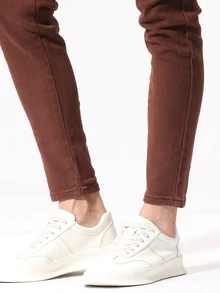 Manfinity Hombres Jeans ajustados unicolor - Óxido marrón - Ver 5