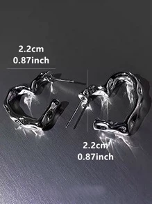 Hoa tai vòng tròn thiết kế hình trái tim Valentine, Mẹ, Mẹ, Ngày của Mẹ, Quà tặng - Bạc - Xem 4