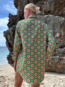 滿版印花和服罩衫