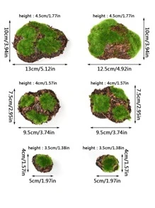 6 piezas Piedras de espuma con simulación de musgo para decoración del hogar, mejor regalo - Verde - Ver 2