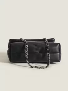 Fashionable All-Match Diamond Quilted Chain Bag For Women, Solid PU Leather Small Square Shoulder Bag Crossbody Bag (Adjustable Chain), Street & Japanese Bag For Women