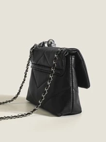Fashionable All-Match Diamond Quilted Chain Bag For Women, Solid PU Leather Small Square Shoulder Bag Crossbody Bag (Adjustable Chain), Street & Japanese Bag For Women
