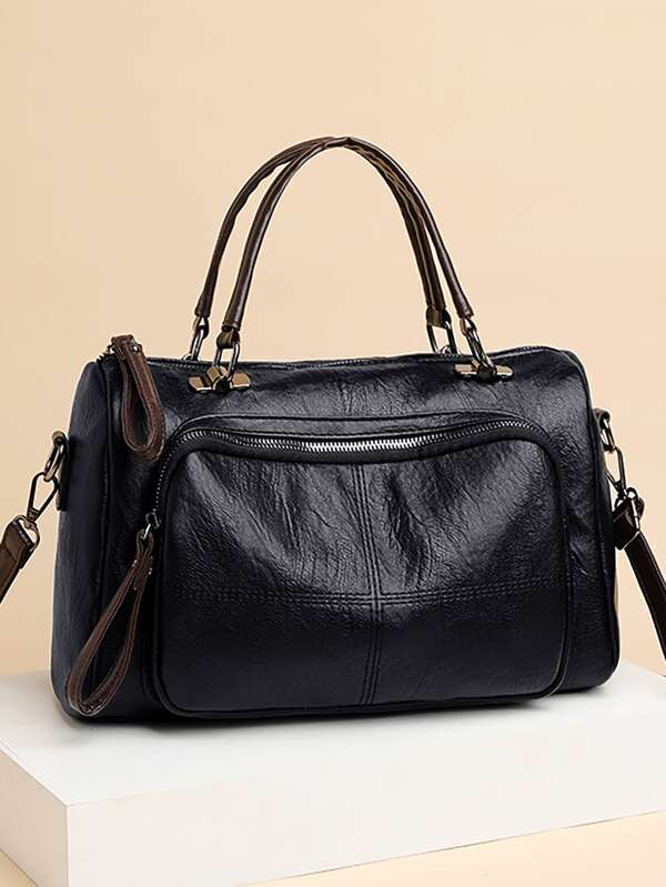 Minimalist Textured Duffel Bag For Teen Girls Women College Students