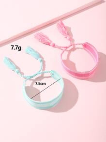 2 cái/bộ Vòng Tay Trang Trí Tua Rua - Nhiều màu - Xem 4