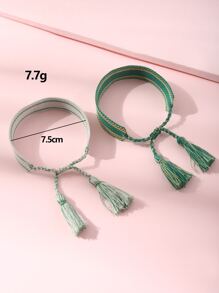 2pcs/set Tassel Decor Bracelet - Multicolor - View 5