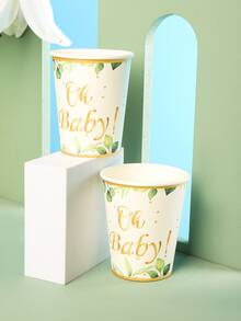 20pcs Slogan Graphic Disposable Cup - Multicolor - View 2