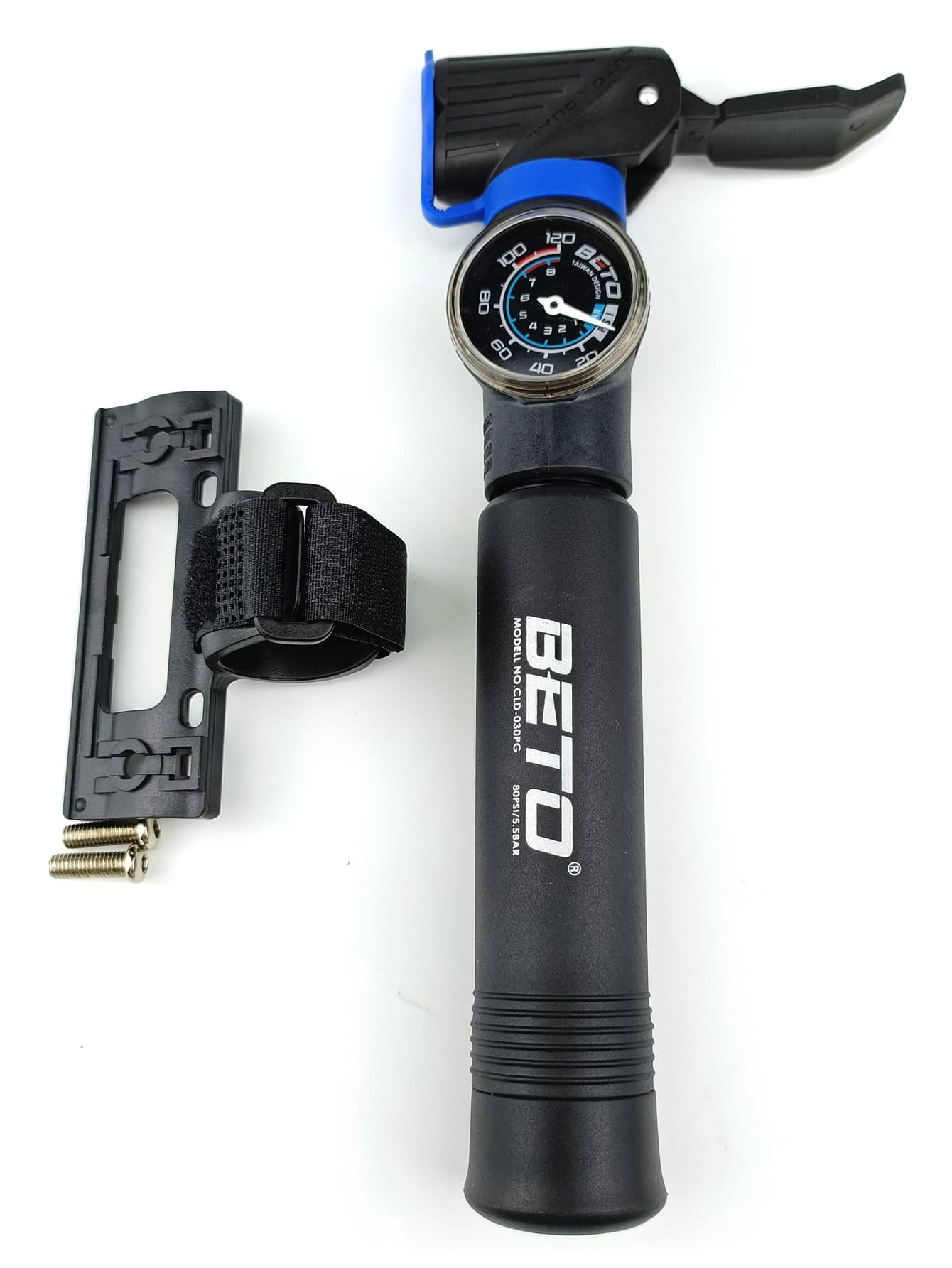 1set Letter Graphic Bicycle Pump - Black - View 1