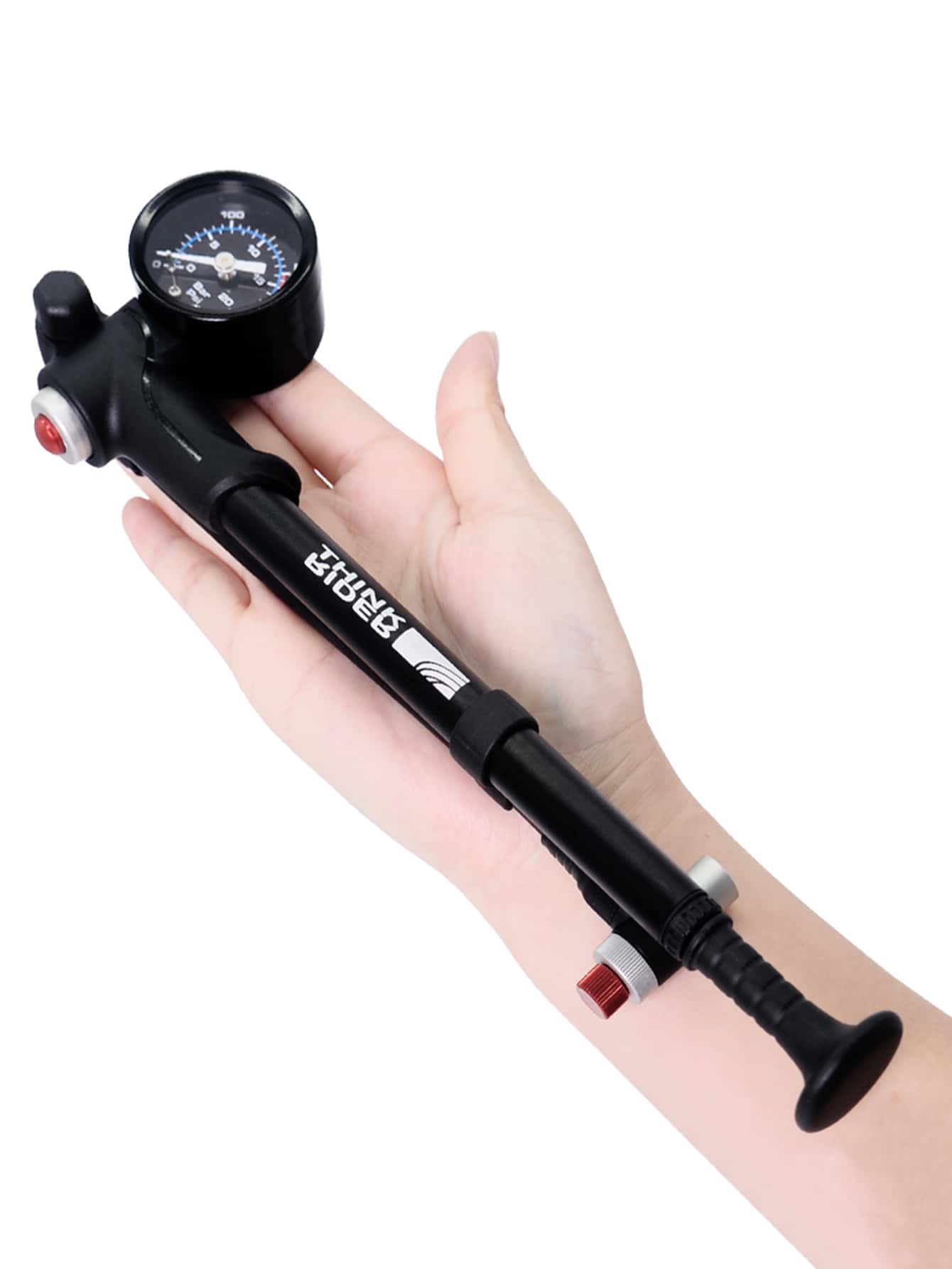 1set Letter Graphic Bicycle Pump - Black - View 1