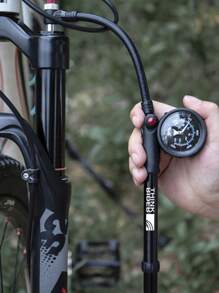 1set Letter Graphic Bicycle Pump - Black - View 2