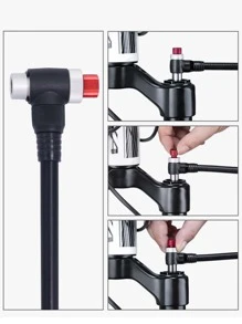 1set Letter Graphic Bicycle Pump - Black - View 6