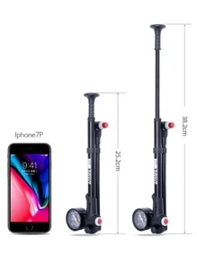 1set Letter Graphic Bicycle Pump - Black - View 8