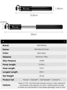 WEST BIKING 1 set portátil bicicleta - Negro - Ver 4