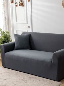 1 bọc ghế sofa co giãn chắc chắn & 1 bọc đệm không có chất độn - Màu xám đen - Xem 7