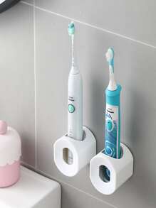 1pc Wall Mounted Electric Toothbrush Holder - White - View 4