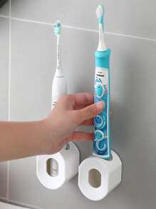 1pc Wall Mounted Electric Toothbrush Holder - White - View 5