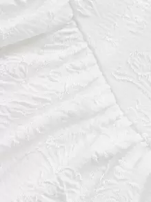 SHEIN MOD 雞心領口泡泡袖荷葉邊連衣裙