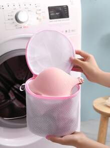 1pc Bra Underwear Care Wash Bag Laundry Net Wash Bag (Pillar Flower Pattern Random).,Spring,Minimalist,Summer Tops