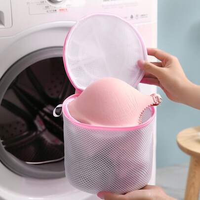 1 túi giặt đồ lót ngực lưới giặt đồ giặt (Họa tiết hoa trụ ngẫu nhiên)., Mùa xuân, Tối giản, Áo mùa hè