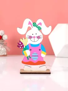 1pc Easter Rabbit Design Decoration Craft - Multicolor - View 1