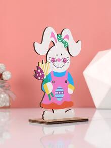 1pc Easter Rabbit Design Decoration Craft - Multicolor - View 4