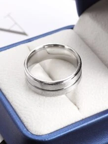 Nhẫn nam thời trang và được ưa chuộng Tối giản bằng thép không gỉ để làm quà tặng trang sức và cho vẻ ngoài sành điệu - Bạc - Xem 5