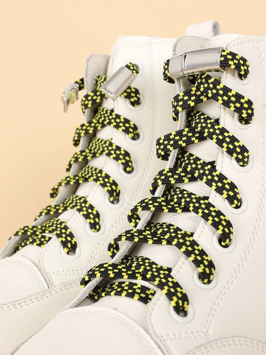 1 par Cordón de zapatos de color combinado magnético hebilla