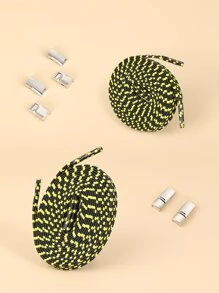 1 par Cordón de zapatos de color combinado magnético hebilla