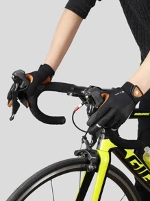 WEST BIKING Găng tay thể thao màn hình cảm ứng đồ họa bảng chữ cái 1 đôi - màu đen - Xem 6